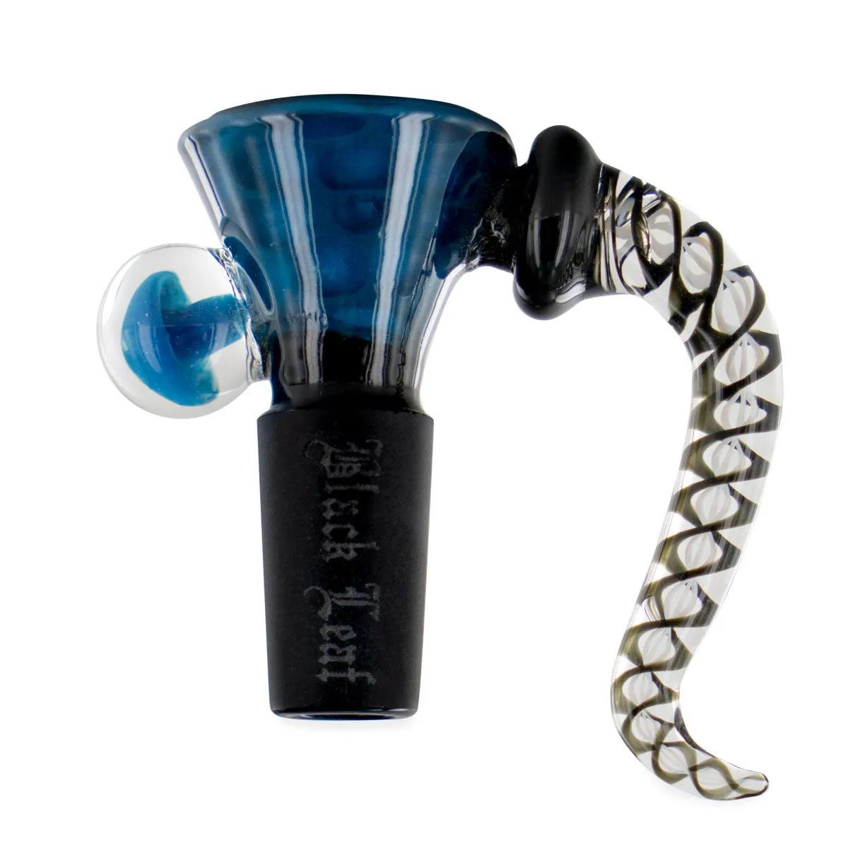 Fornello in vetro artistico blu Black Leaf