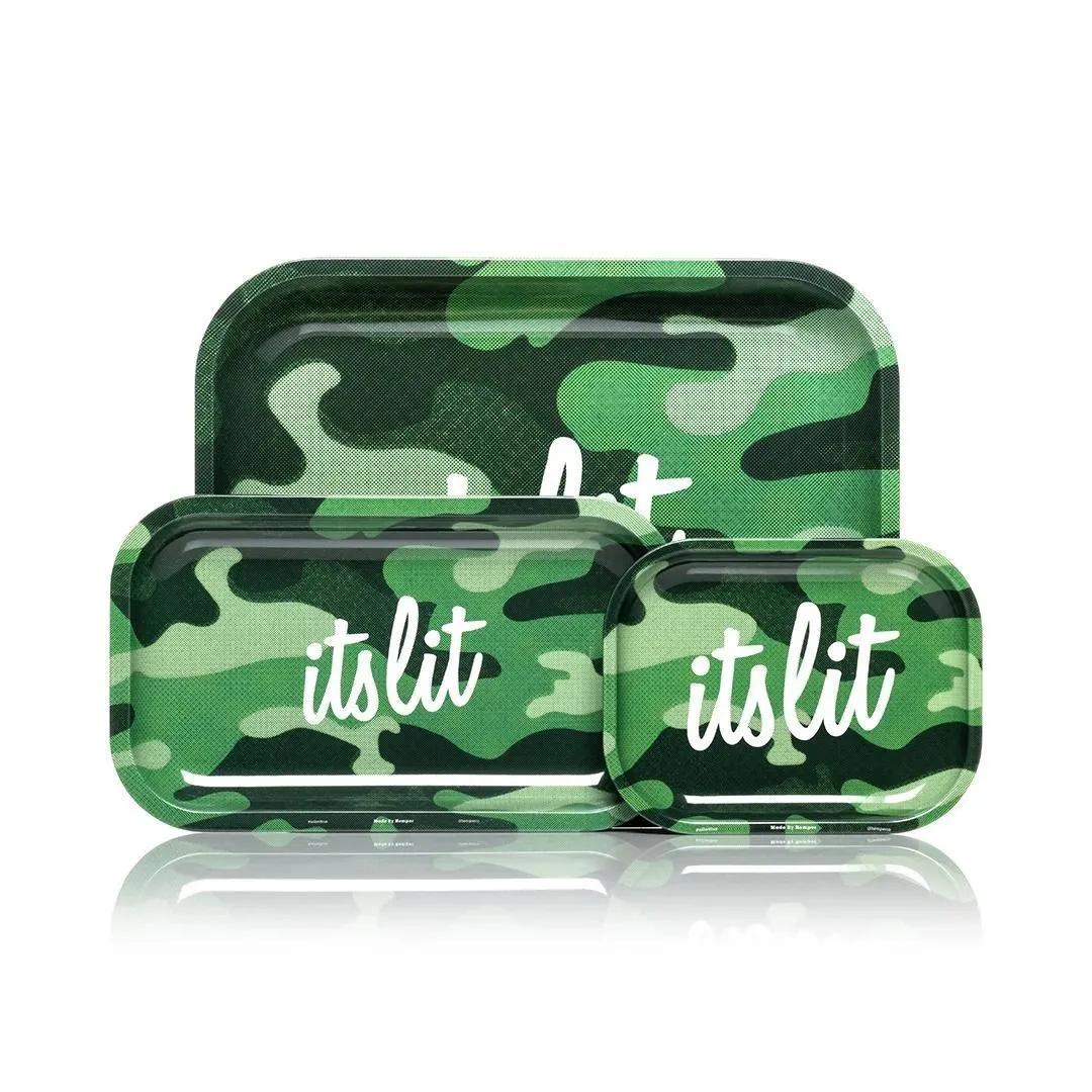It's Lit! Vassoio per rollare mimetico verde chiaro