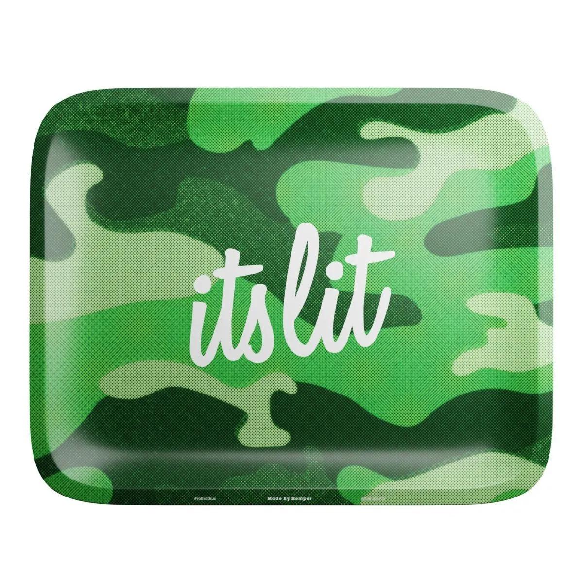It's Lit! Vassoio per rollare mimetico verde chiaro