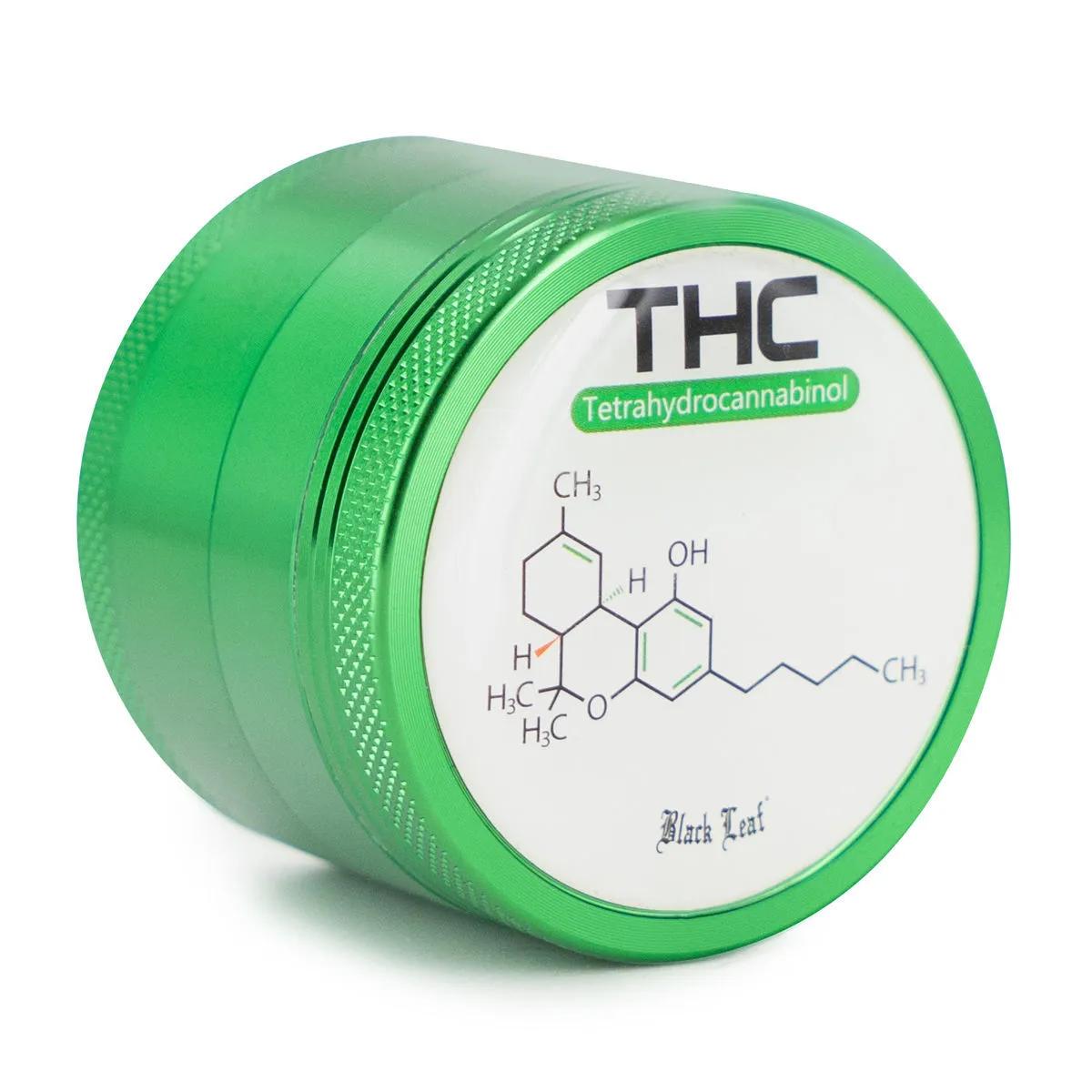 Grinder in Metallo Black Leaf THC