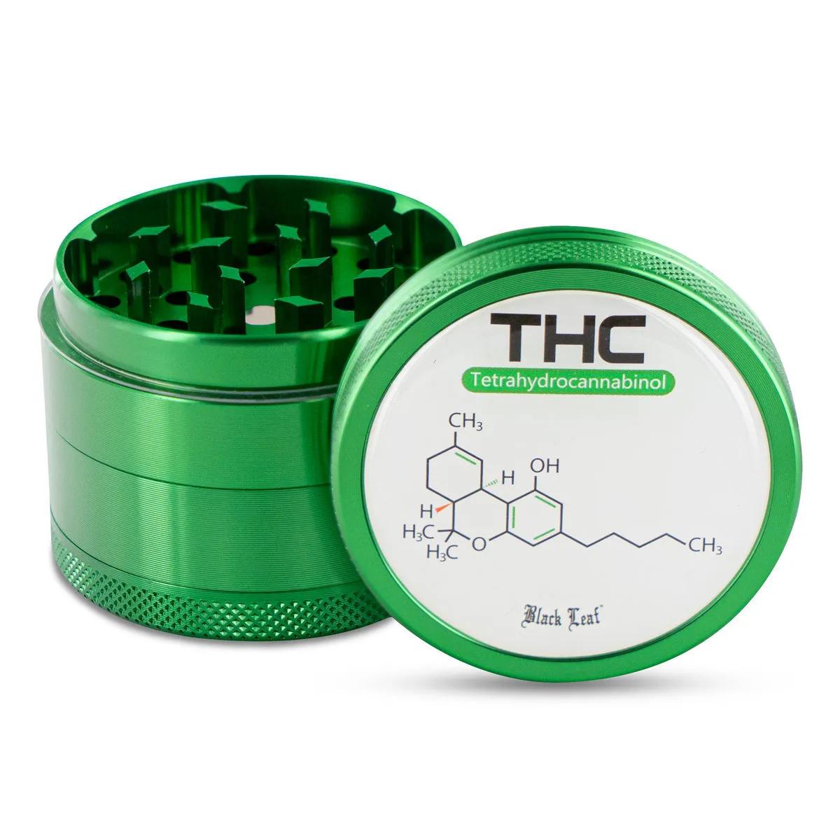 Grinder in Metallo Black Leaf THC