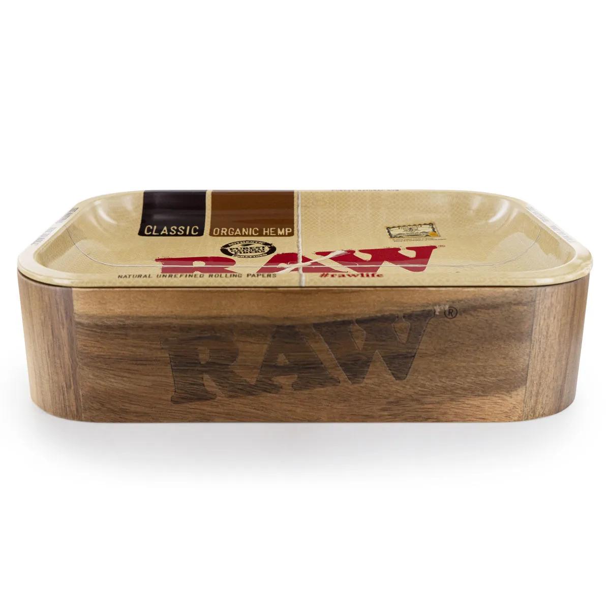 RAW Scatola Cache in Legno con Coperchio Vassoio