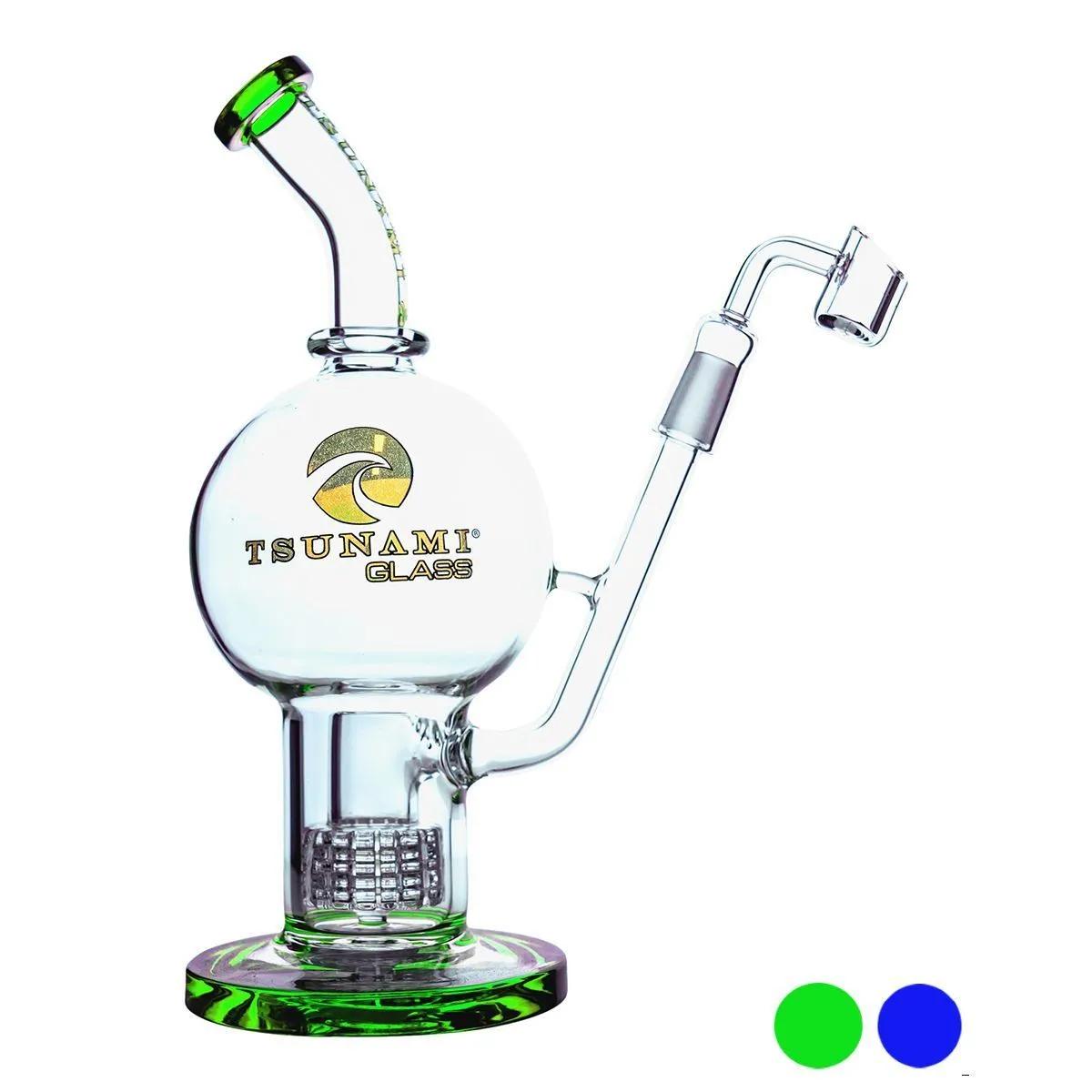 Dab Rig Globo con Percolatore Shower Head 11'' (Tsunami Glass)