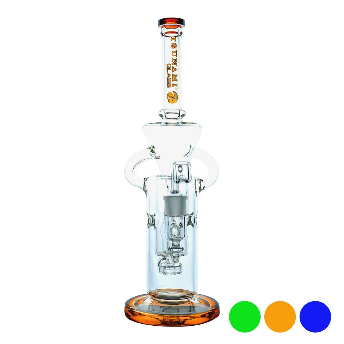 Dab Rig Shower Head Swiss Recycler 13'' (Tsunami Glass)