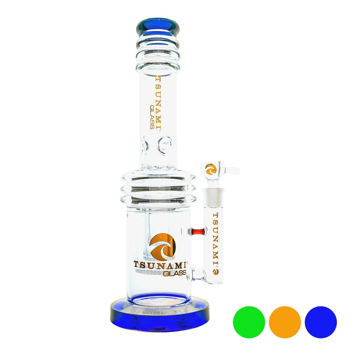 Bong con Perc a Cuore Triplo Honeycomb 17'' (Tsunami Glass)