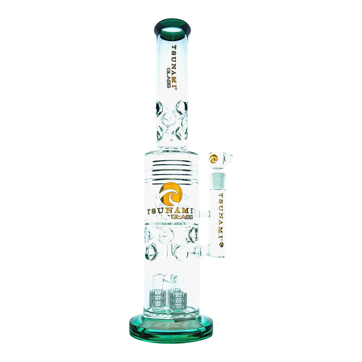 Bong Tsunami Glass 20'' con percolatori barrel, showerhead, drum e honeycomb — immagine 2