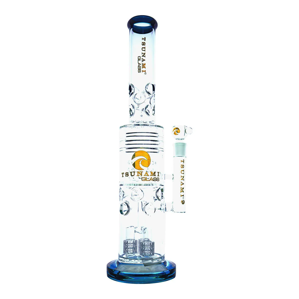 Bong Tsunami Glass 20'' con percolatori barrel, showerhead, drum e honeycomb — immagine 3