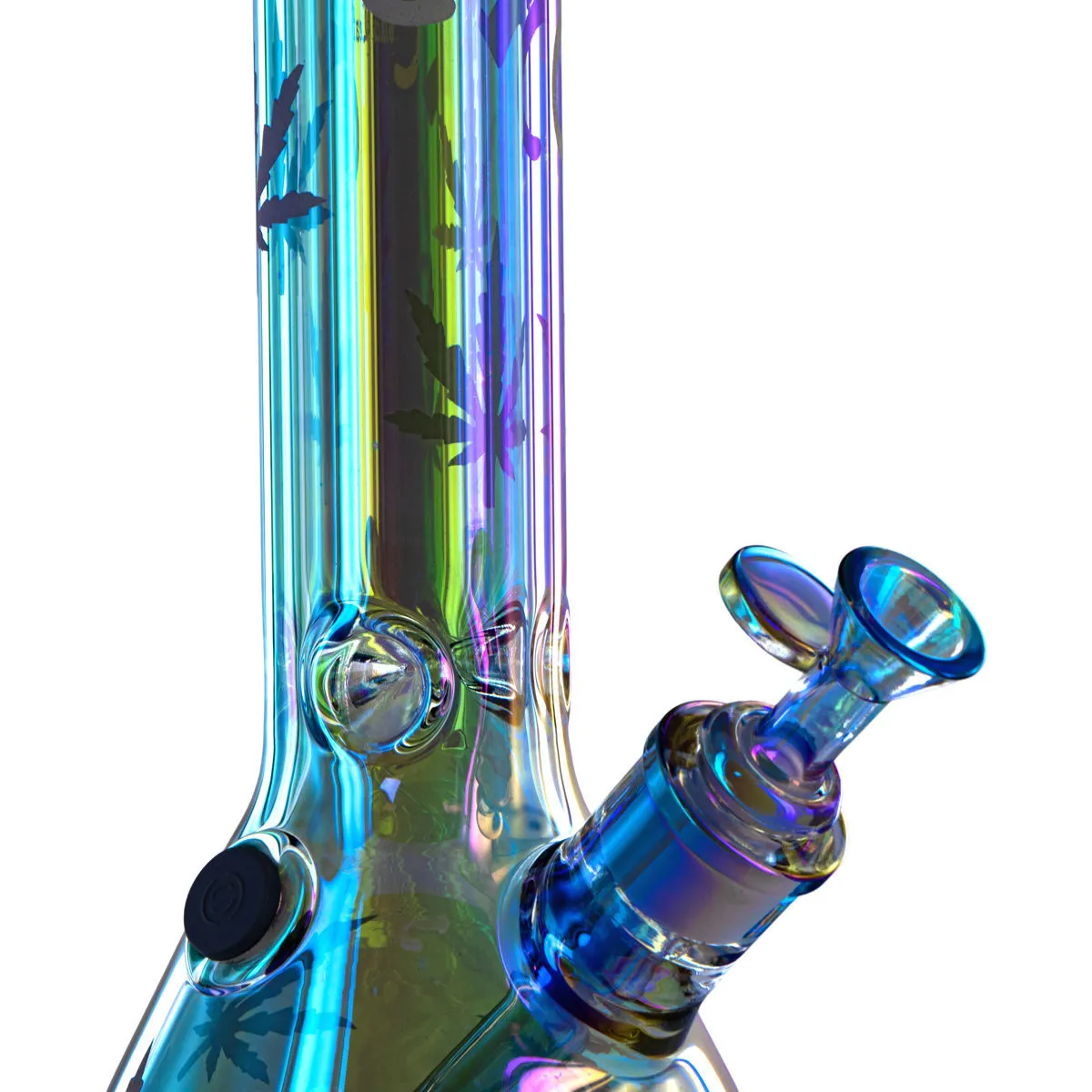 Black Leaf Beaker Ice Bong Rainbow — immagine 2
