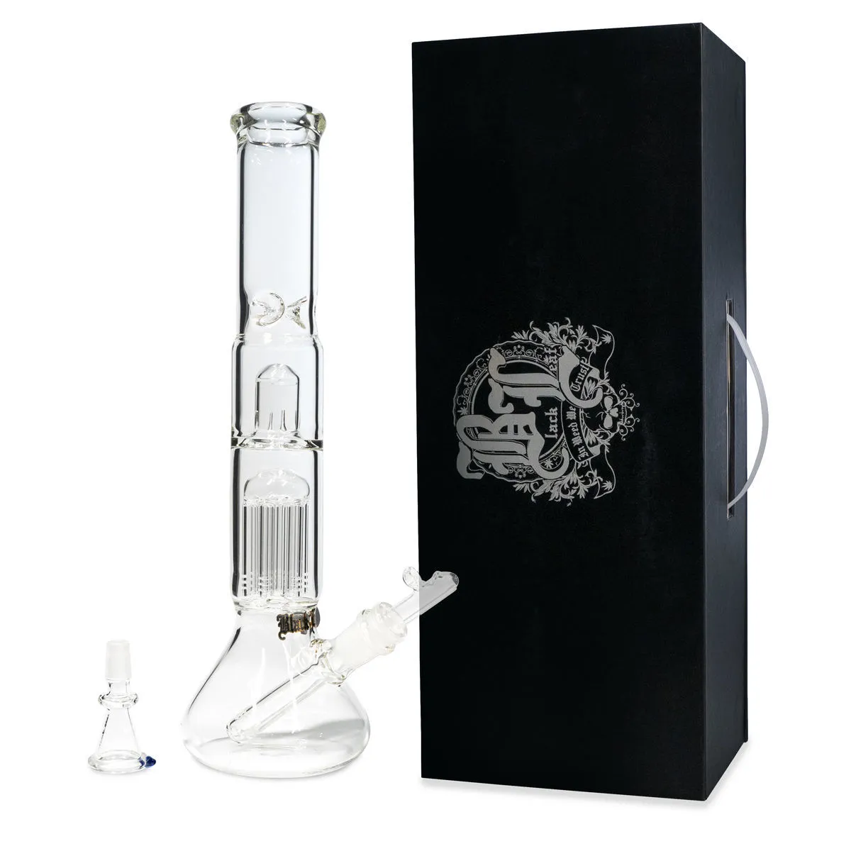 Bong in vetro per erbe e oli Black Leaf