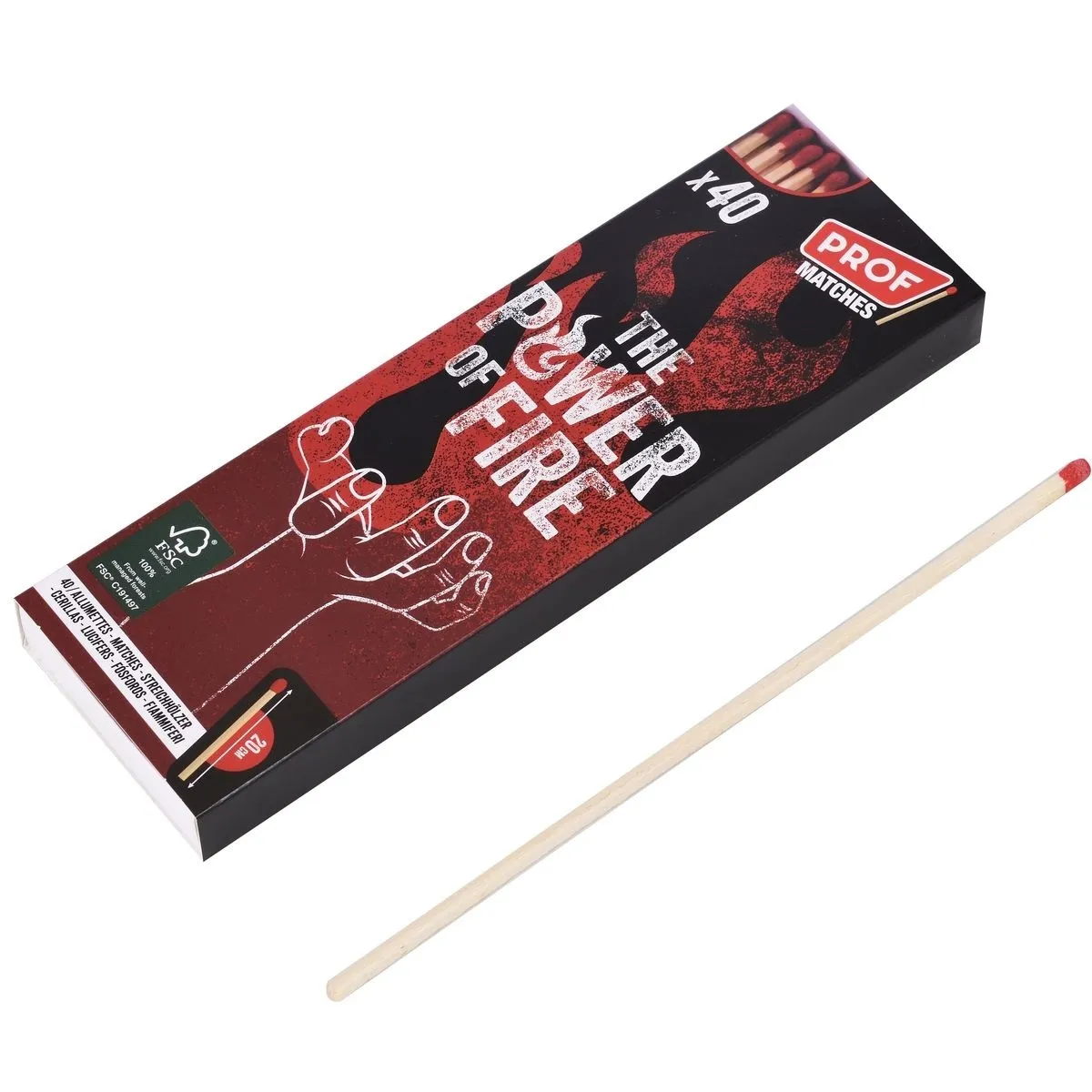 Fiammiferi lunghi 20cm (PROF) 40pz — immagine 3