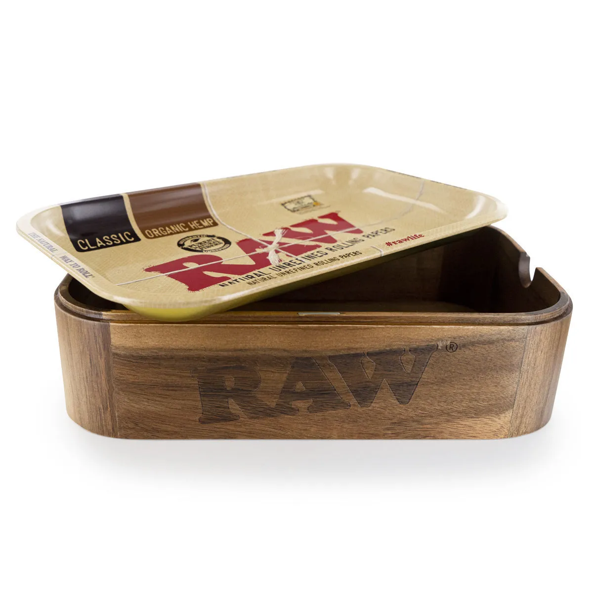 RAW Scatola Cache in Legno con Coperchio Vassoio
