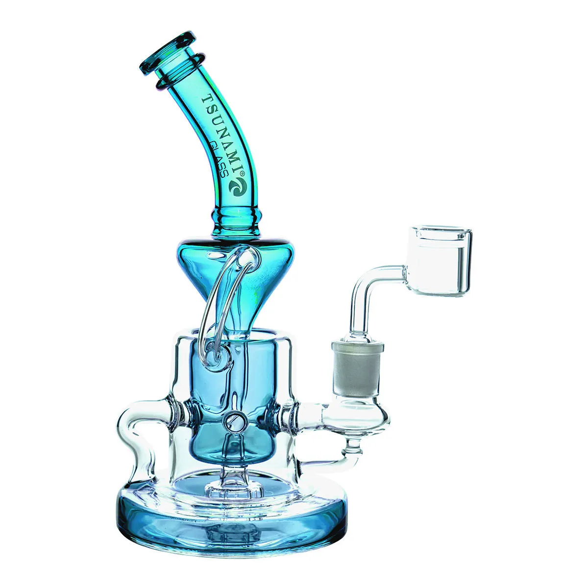 Shower Head Recycler Dab Rig 9″ (Tsunami Glass) — immagine 2