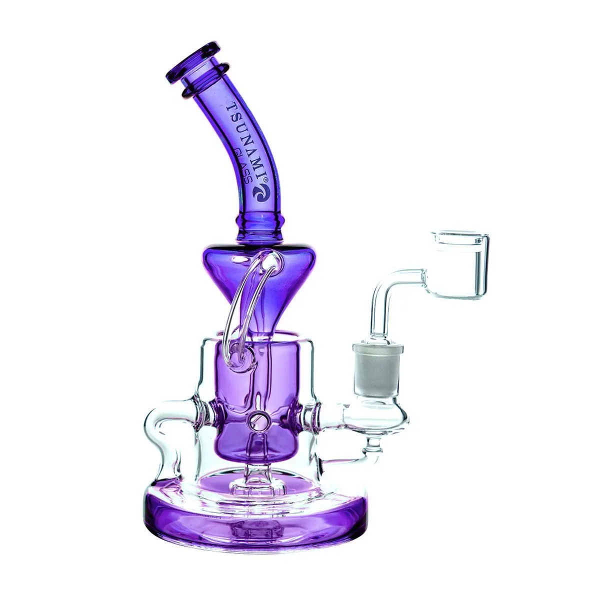 Shower Head Recycler Dab Rig 9″ (Tsunami Glass) — immagine 3