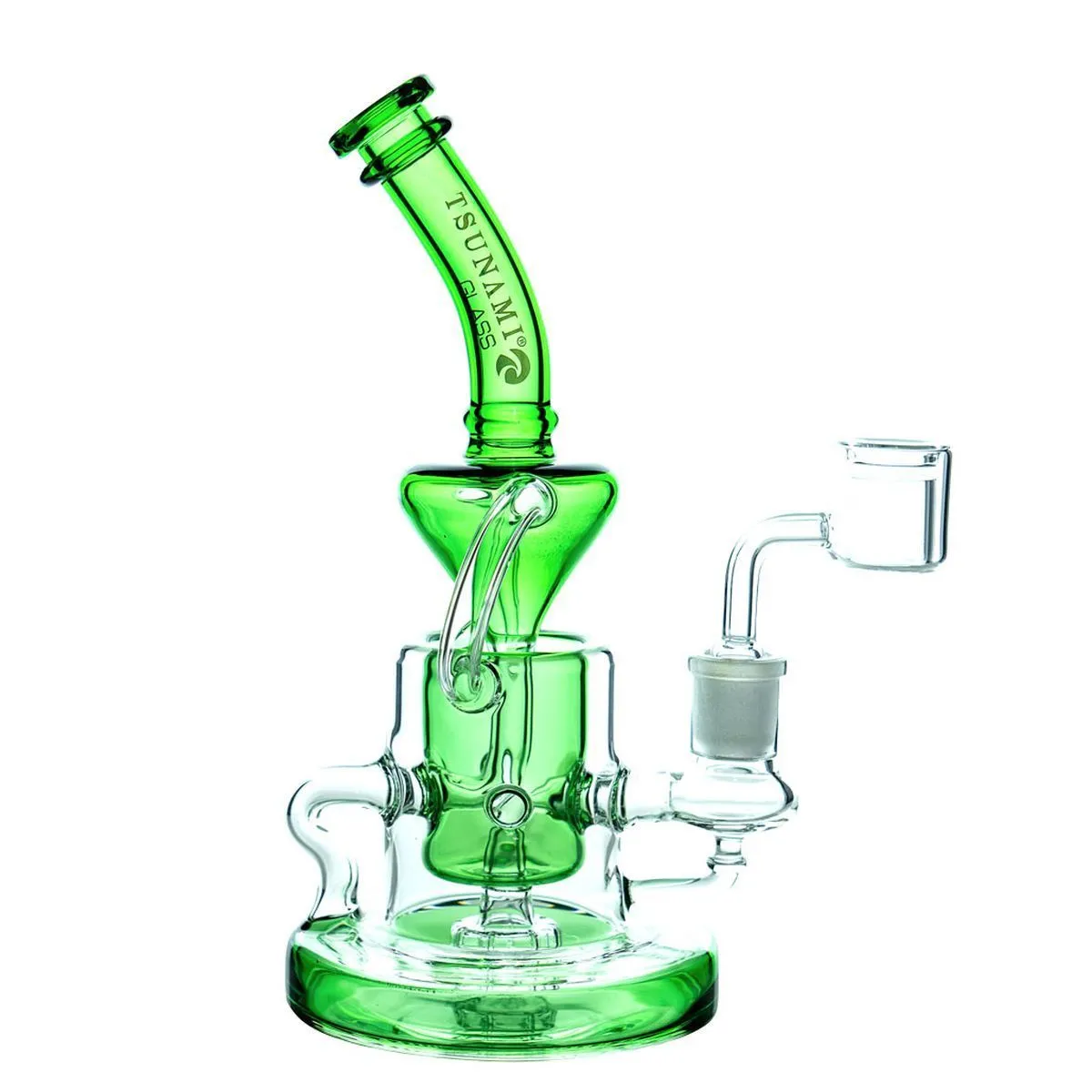 Shower Head Recycler Dab Rig 9″ (Tsunami Glass) — immagine 4